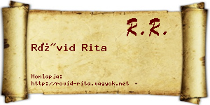 Rövid Rita névjegykártya