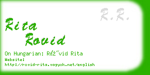 rita rovid business card